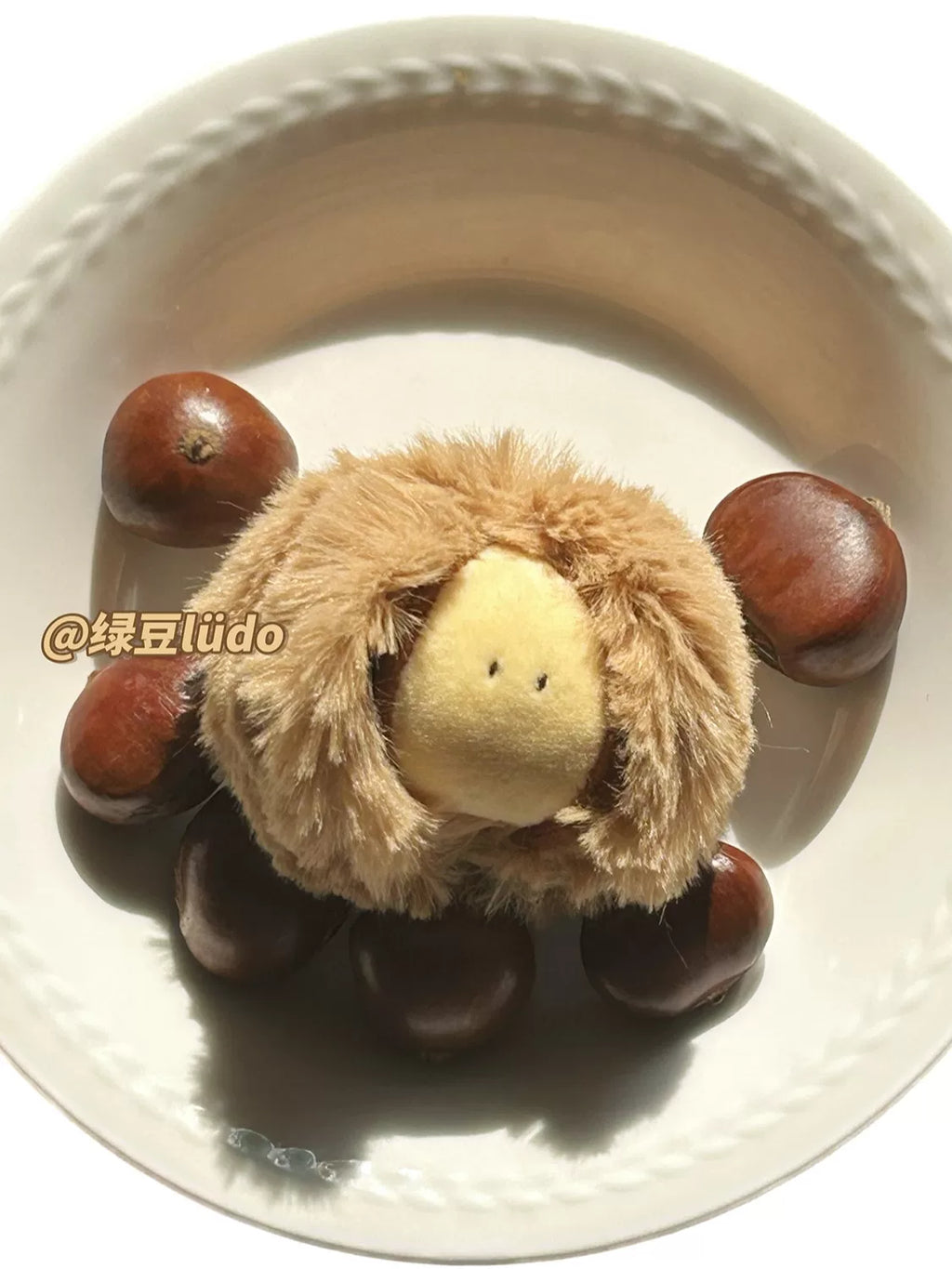 LUDO Bald Fruits Chestnut Plush Keychain - image 5