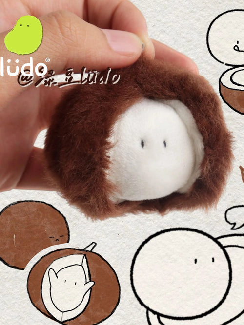 LUDO Bald Fruits Hairy Coconut Plush Keychain - image 1