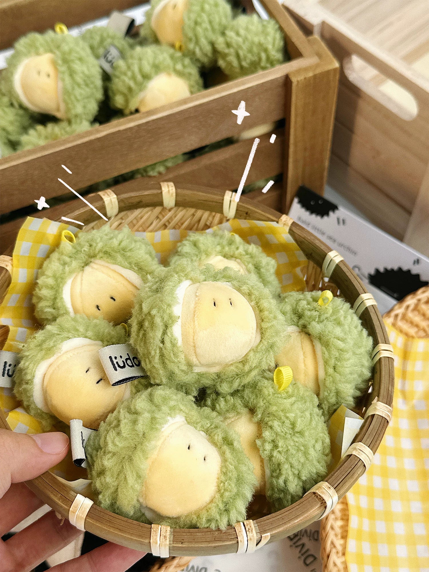 LUDO Bald Fruits Bald King Durian Plush Keychain - image 1