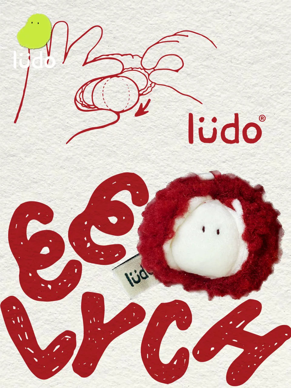 LUDO Bald Fruits Lychee Plush Keychain - image 5