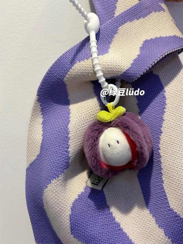 LUDO Bald Fruits Mangosteen Plush Keychain - image 5